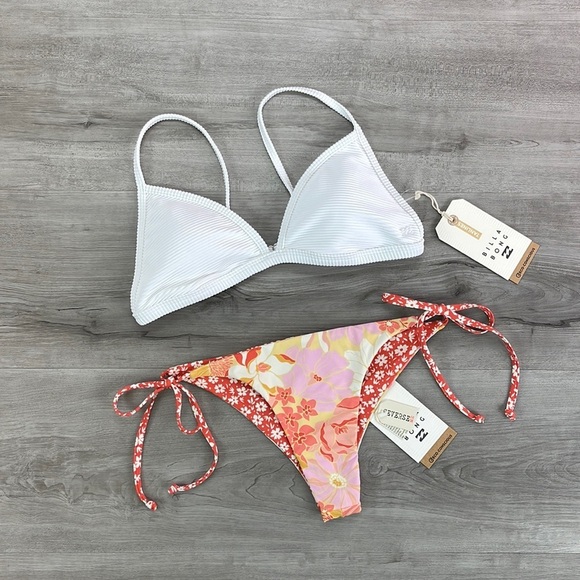 ☀️BILLABONG☀️ TANLINES CECI TRI Made For Daze Reversible Swim Bottom BIKINI - Picture 2 of 16